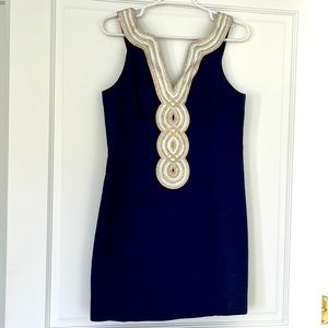 Never worn! Lily Pulitzer Valli shift dress in true navy. Size 6.